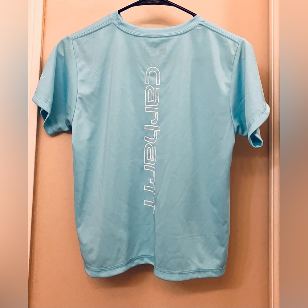 Girls Carhartt Sky Blue Uv protection Short Tee Size 12 Never Worn